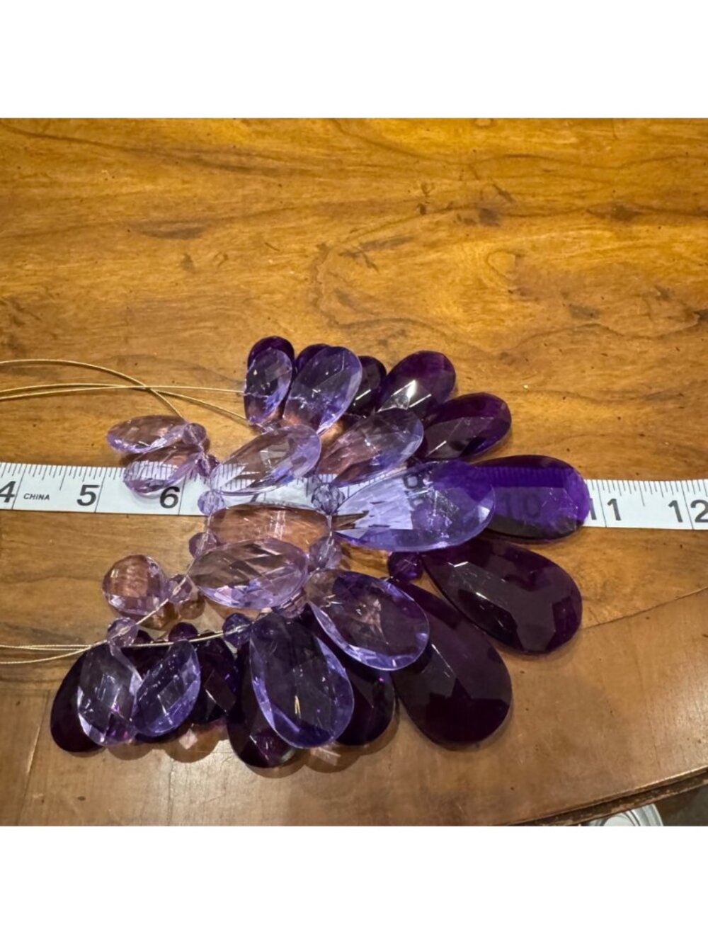 Joan Rivers Ombré Faceted Teardrop Bib Necklace Purple & Lavender Statement Jewe - Picture 7 of 9